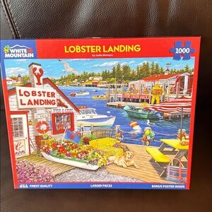 White Mountain Lobster Landing Puzzle. 1000 pieces. Complete with poster
